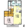 ディアコート早水 1LDKの間取り