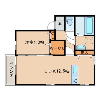 間取図 日豊本線/都城駅 徒歩15分 1階 築7年