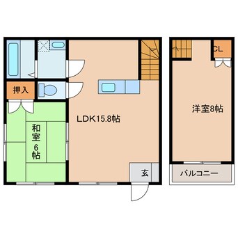 間取図 日豊本線/五十市駅 徒歩12分 2階 築20年