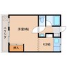 コーポ河中 1DKの間取り