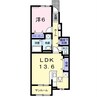 メゾン・ド・コンフォートⅠ 1LDKの間取り