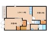 パインフォレストⅡグロウ 2LDKの間取り