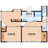花繰ハウス 2DKの間取り