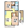 シャルマンハイツ 2LDKの間取り