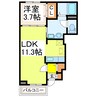 レジデンスノーグチＮ 1LDKの間取り