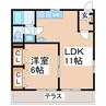 ファミール濱田Ｂ 1LDKの間取り