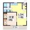 ファミール濱田Ｂ 1LDKの間取り