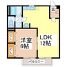 ファミール濱田Ｂ 1LDKの間取り