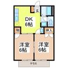 コーポサンパワー 2DKの間取り
