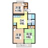 冬築タウンパートⅡ 3DKの間取り