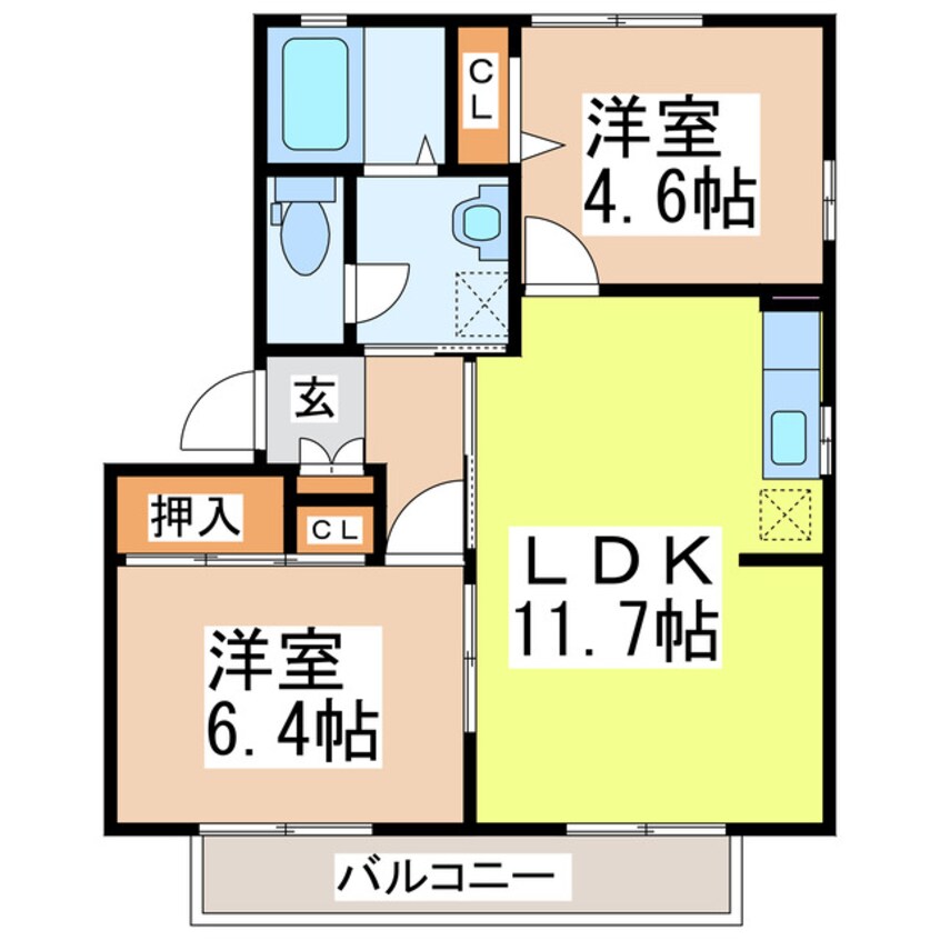 間取図 プリムヴェールＡ