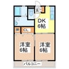 メゾンユー 2DKの間取り