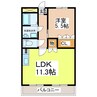 プレサスⅡ 1LDKの間取り