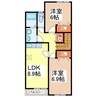マリンハイムⅠ 2LDKの間取り