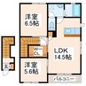 グリーンゲイトⅣ 2LDKの間取り