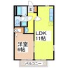 プラドール木下 1LDKの間取り