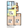 サニーパレスⅡ 2DKの間取り