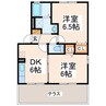 スプレンドーレ 2DKの間取り