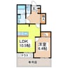 プレサスガーデン 1LDKの間取り