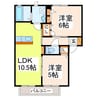 サウザンドタウンＤ 2LDKの間取り