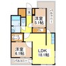 アレンタワー新八代 2LDKの間取り