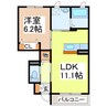 シャーメゾン羽須和 1LDKの間取り