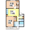 井原マンションⅦ 2DKの間取り