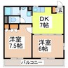 サンライズⅠ 2DKの間取り