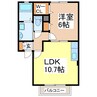 パルファンローズ 1LDKの間取り