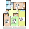 パークサイド弥生 3LDKの間取り