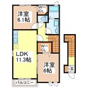 グランツオーヴェルⅠの間取図