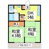 プールサイドマンション 2DKの間取り