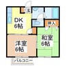 ユリ山崎 2DKの間取り