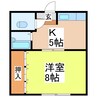 ミッキーハウス 1Kの間取り