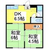 延寿コーポ 2DKの間取り
