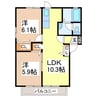 コスモＡ 2LDKの間取り