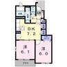 アドラブールＡ 2DKの間取り