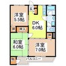 八代トップマンション 3DKの間取り