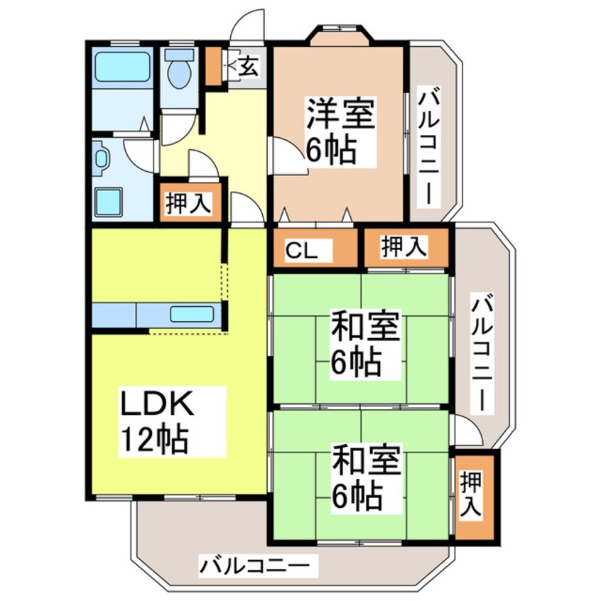 間取図 サンヒルズⅡ