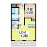 ロイヤルハイツ 1LDKの間取り