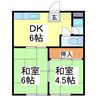コーポファミリー 2DKの間取り