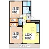 グランルーチェ 2LDKの間取り