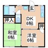 ガーデンハイツ 2DKの間取り