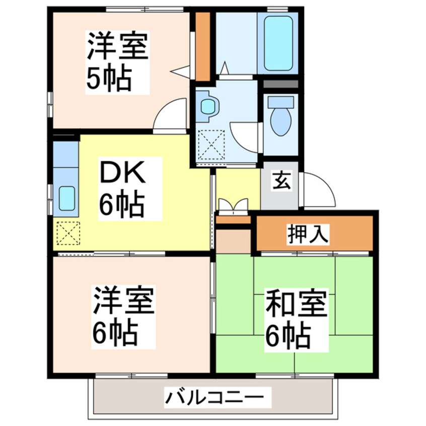 間取図 ラビアンローズⅡ　Ｄ