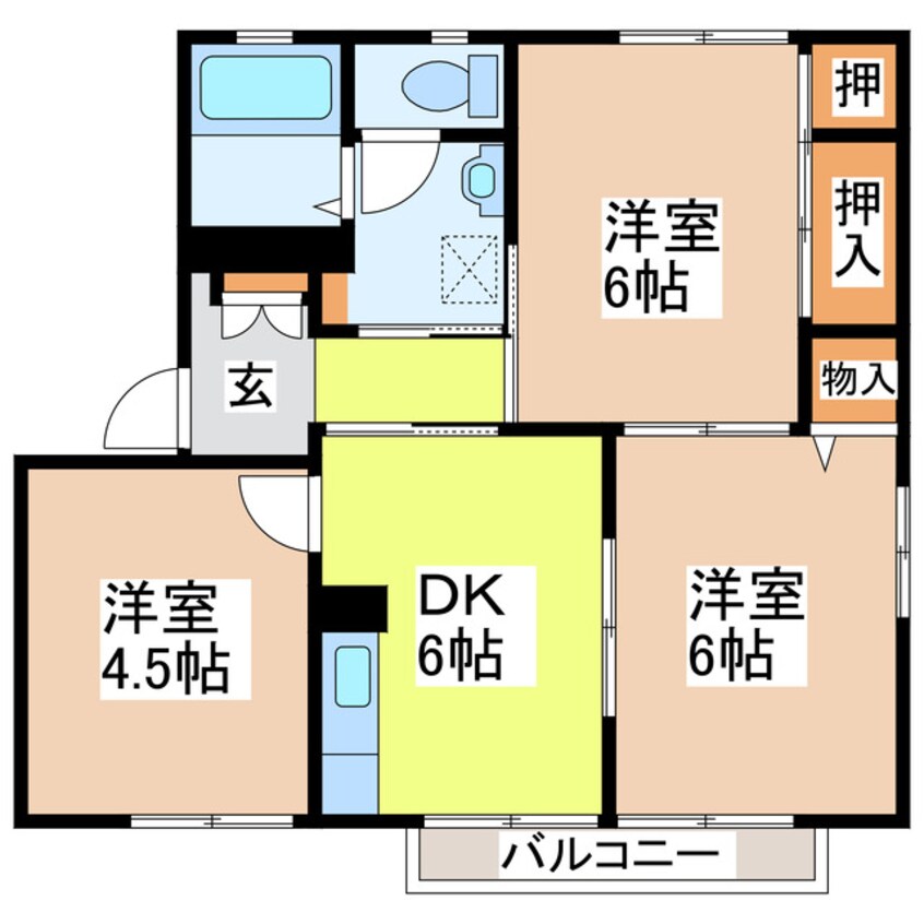 間取図 ラビアンローズＢ