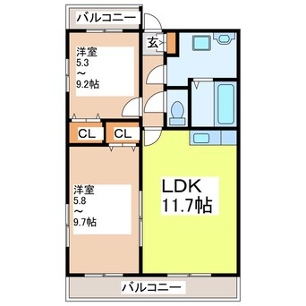 間取図 ＭＩＹＡＪＩＮＯコートステージ