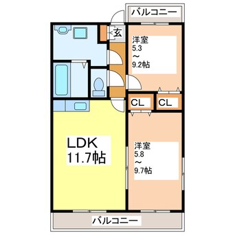 間取図 ＭＩＹＡＪＩＮＯコートステージ