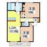 リブエールカーサ 2LDKの間取り