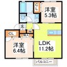 サウザンドタウンＡ 2LDKの間取り