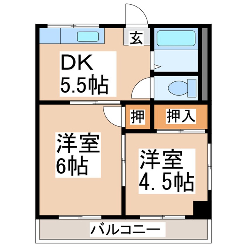 間取図 コーポ錦